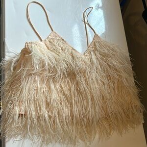 Lucy Paris Crop Feather Top